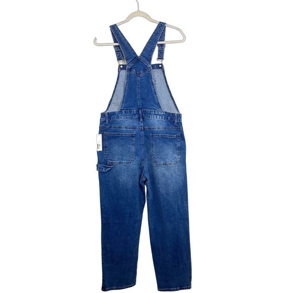 Vintage Y2K NWT Denim Distress Overalls Juniors Sz L Women Sz M Retro Festival - Picture 3 of 12